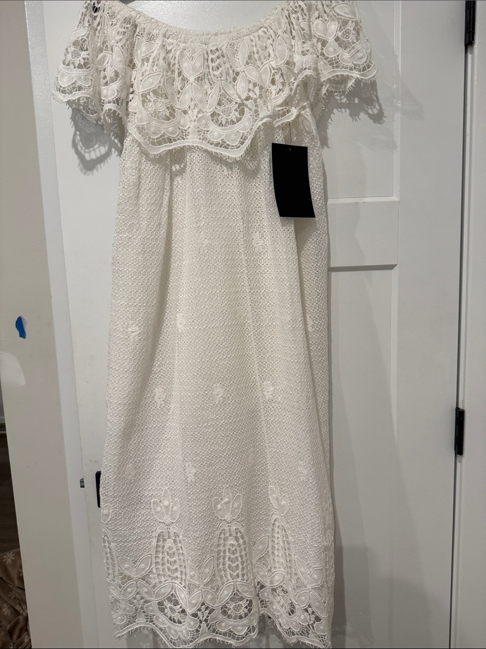 Tuckernuck White Lace Off-Shoulder Maxi Dress